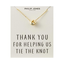 Philip Jones Gold Plated Thank You for Helping us Tie The Knot Necklace with Quote Card