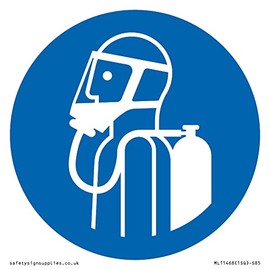 Mandatory: Use self-contained breathing appliance Sign - 85x85mm - S85