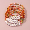 SHINUS BOHO Initial Gold Beaded Flower Fall Bracelet Stack for