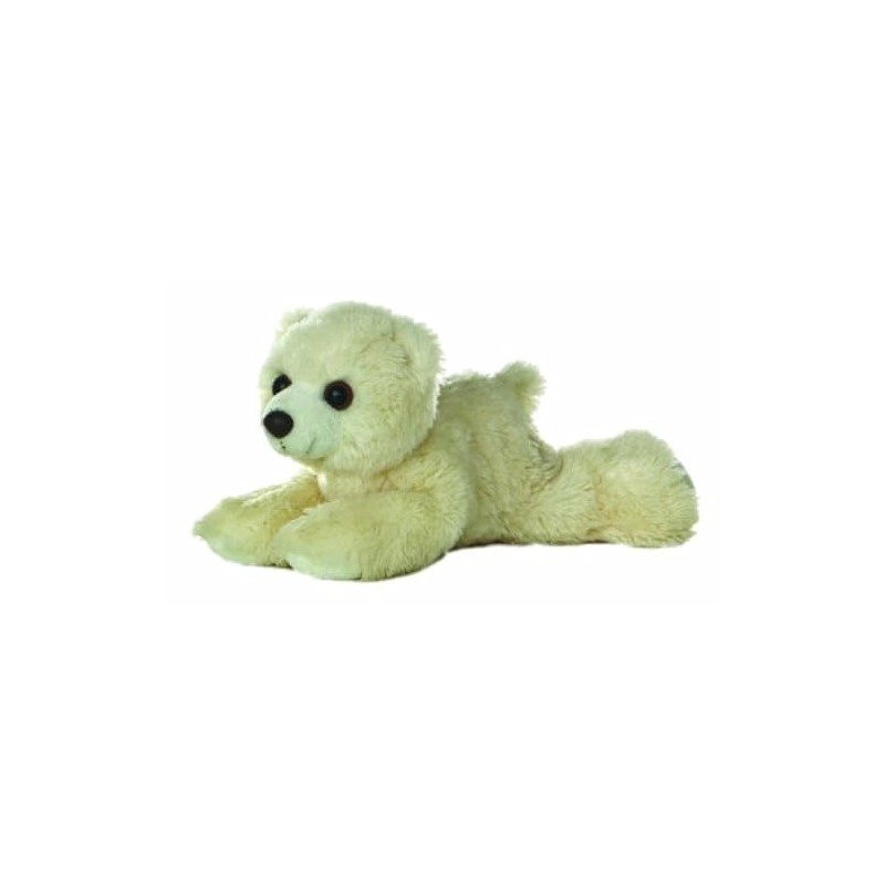 Aurora, 13294, Mini Flopsie Polar Bear, 8In, Soft Toy, Beige