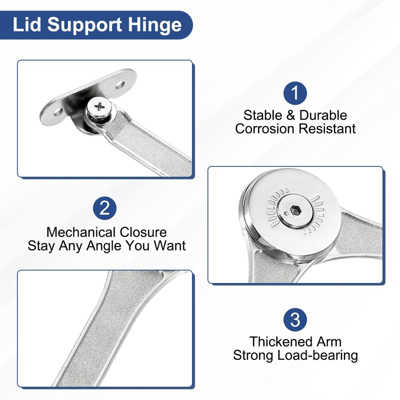 sourcing map 2Pcs Lid Support Hinge, 200-220N Adjustable Hinge Damper