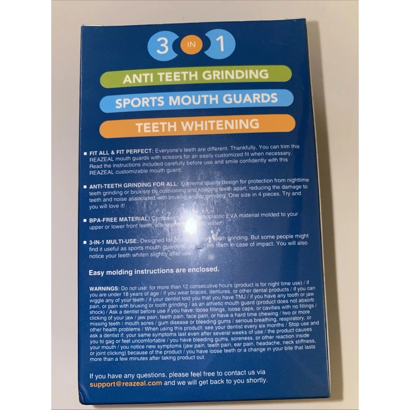 Reazeal Mouth Guard for Grinding Teeth: 4 Pack Moldable Sleeping