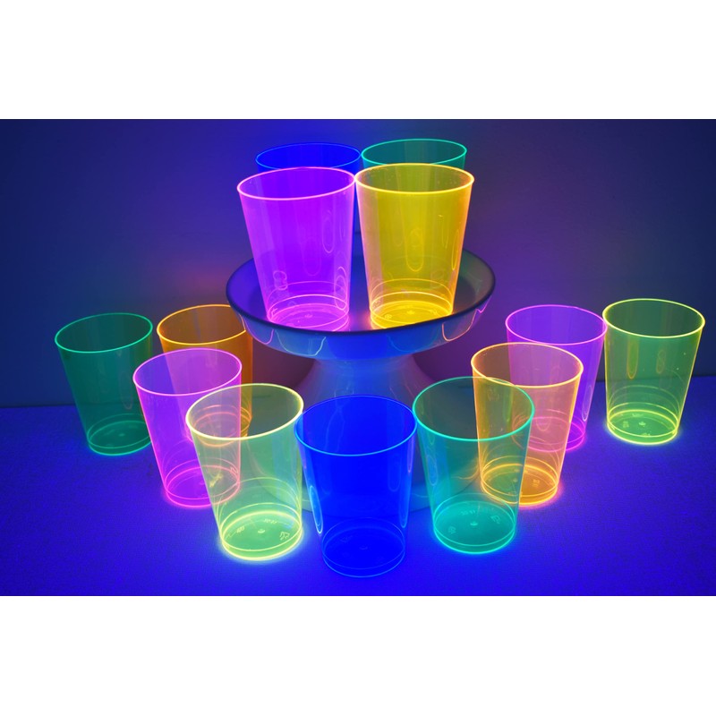 DIRECTGLOW LLC 100ct Blacklight Reactive 10oz Party Cups + 5
