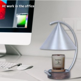 Bamboo Candle Warmer Lamp w/ 2 Bulbs,Japanese  Moonlit Touch On/Off & Dim, Large Bamboo