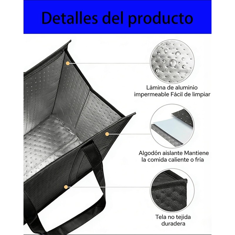 2 Piezas Bolsa Térmica Porta Alimentos, Bolsas Térmicas Alimentos, Bolsa