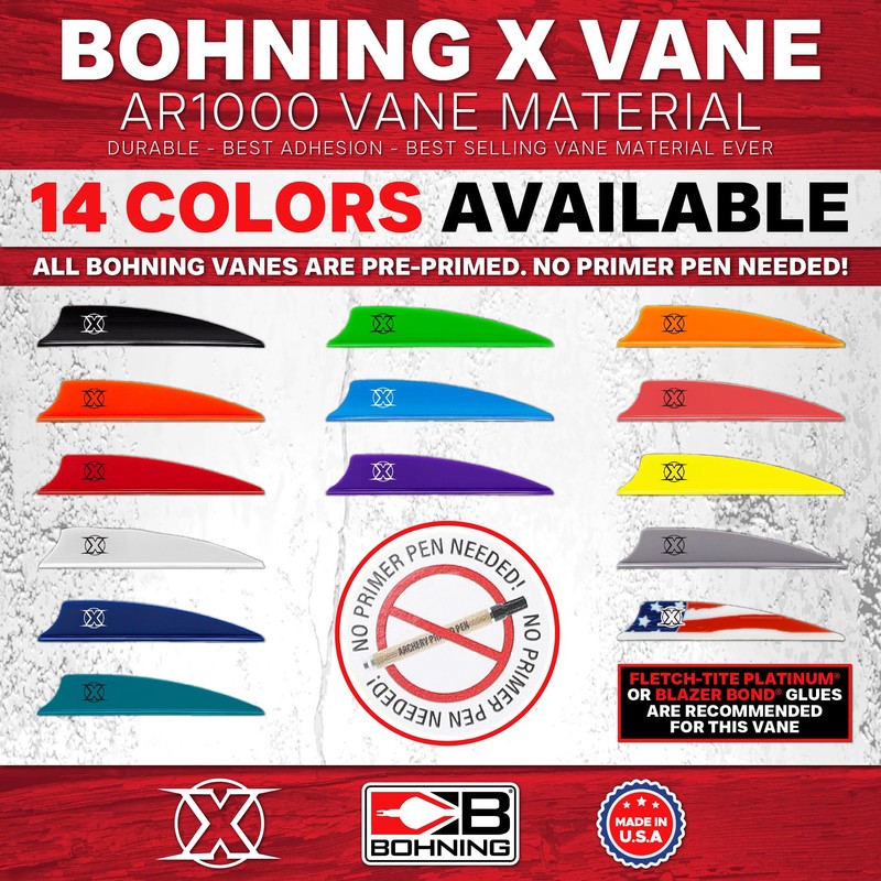 Bohning 2.25-Inch Shield Cut X-Vanes (36-Pack), Neon Orange