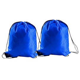 Caprilite 2 x School Drawstring Bag Sport Gym Swim PE Dance Sports Book Ballet Waterproof (Royal Blue)