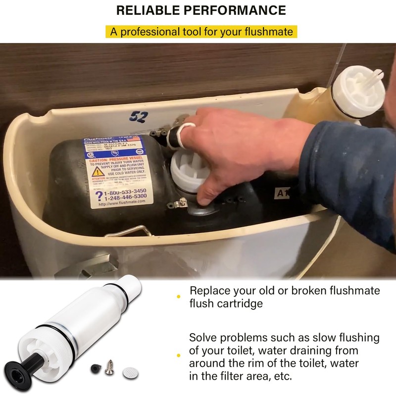 2 Pack Replacement For C-100500-K Flushmate Cartridge Toilet Piston Cartridge