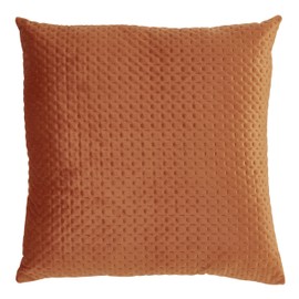 SARO LIFESTYLE Pinsonic Velvet Throw Pillow, Rust, 18"x18", Poly Filled