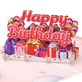 Magic Moments® Happy Birthday Pop Up Karte - Lustige 3D Geburstagkarte Groß 15x20cm mit Umschlag für Frau, Kinder, Mama, Mädchen zum Geburstag - Glückwunschkarte Geburstag - Grußkarte