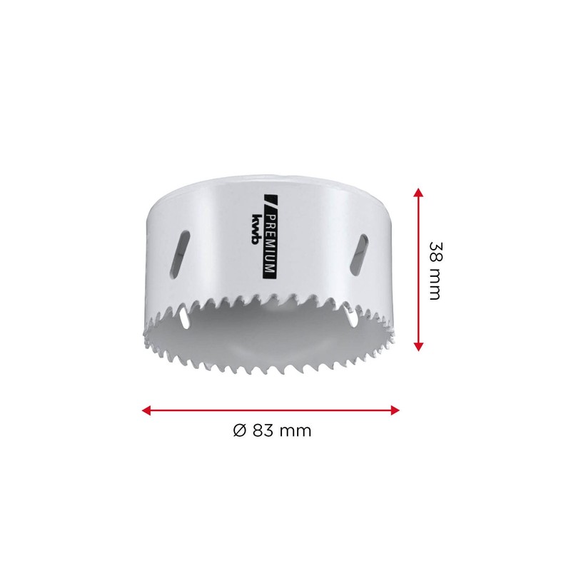 kwb HSS Bi-Metal Hole Saw, Diameter 83 mm, 8% Cobalt