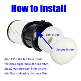 IP1251,IP1250,IP1251C,IP1255QCP,IP1255QNV,IP1255QPR,IP1255QTL,IP3251,IP3251C,IP1255QMG,IP3252,IP3124,IP32259 Packs Hepa Filters Foam filter Felt filter Compatible with Shark PowerDetect Vacuum