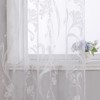 CORLIF Voile Curtain with Ruffle Tape, Burnout Pattern, Transparent Curtains