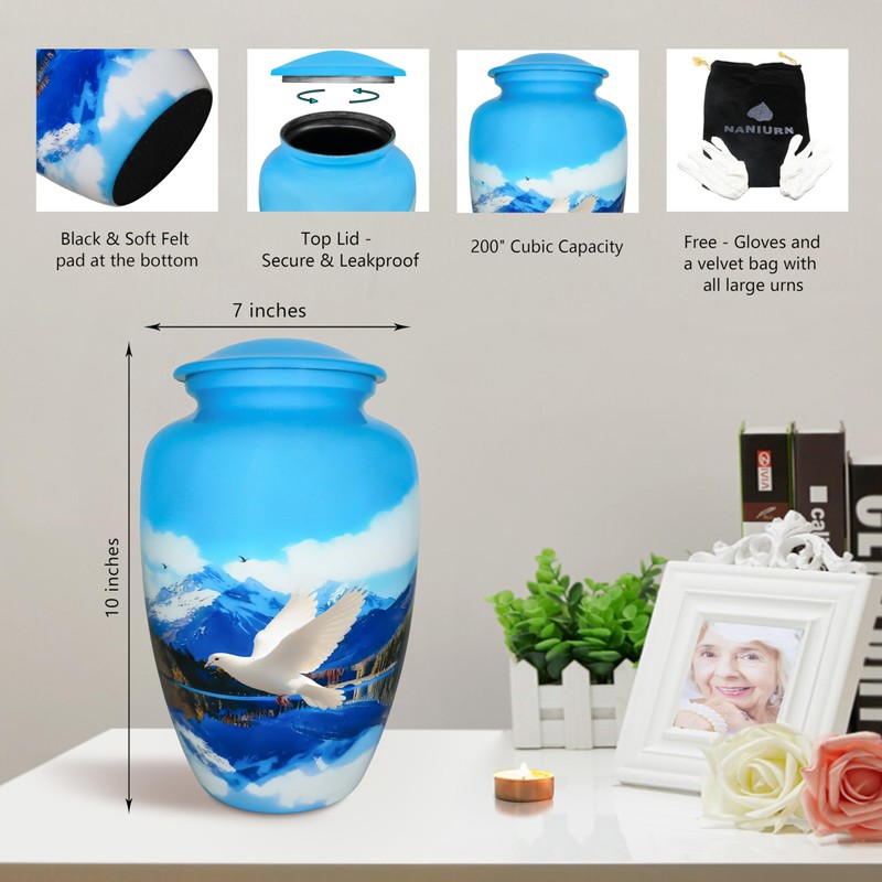 NANIURN Urns for Human Ashes Adult Female/Men, Funeral Urns for