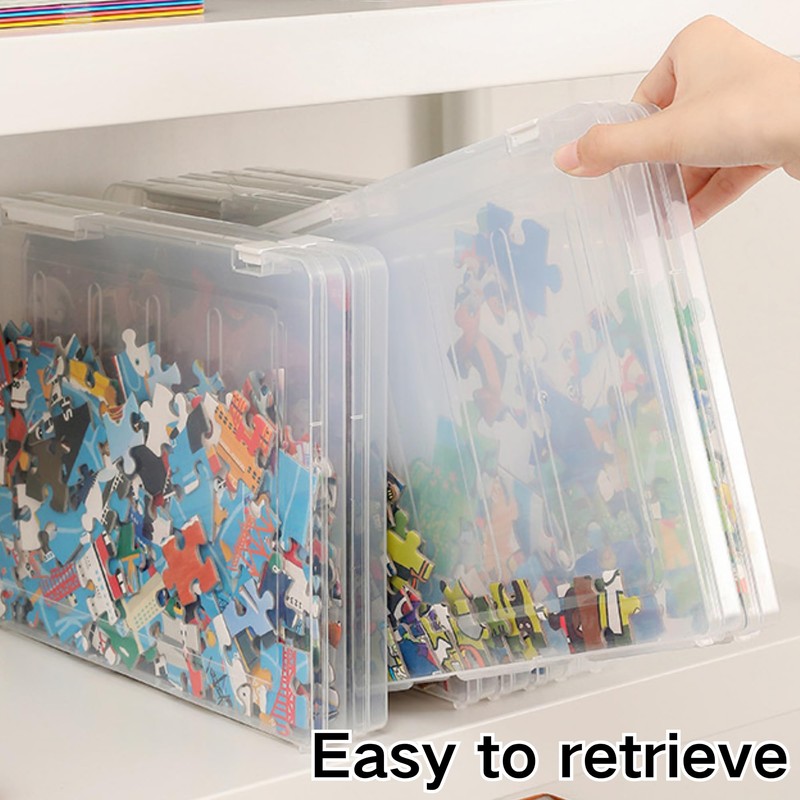 SUQ 4PCS File Storage Box, A4 File Portable Project Case,