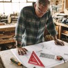 7 Inch Carpenter Square, Red Triangle Ruler, High Precision Aluminum