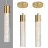 2 Pack Modern Kitchen Island Hanging Light, Gold LED Pendant