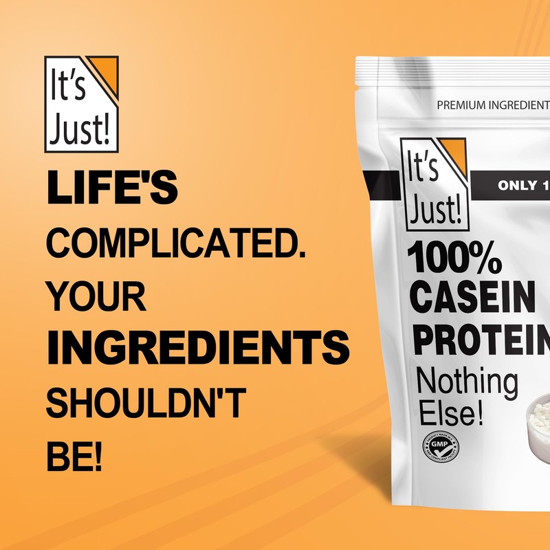 It's Just! - 100% Casein Protein Powder, Made in USA,