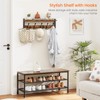 Homode Rustic Brown Wall Mount Coat Rack with Shelf and