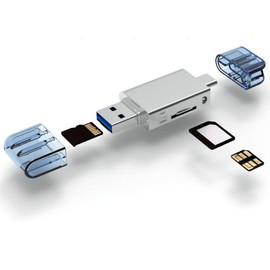chenyang UC-361CY Lector de Tarjetas USB Tipo C, USB C Tipo C/USB 2.0 a NM Nano Tarjeta de Memoria y Lector de Tarjetas TF Micro SD para teléfono y portátil