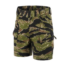 Helikon-Tex Urban (UTU) 6" Tactical Shorts for Men - Lightweight & Breathable Cargo Shorts for Tactical, Military, Police, Hiking, & Hunting (Tiger Stripe Polycotton Stretch Ripstop W36-L6)