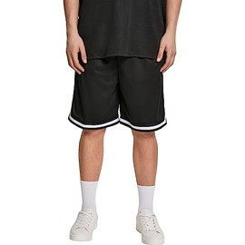 Urban Classics Men's Premium Stripes Mesh Shorts, Black (Black 00007)