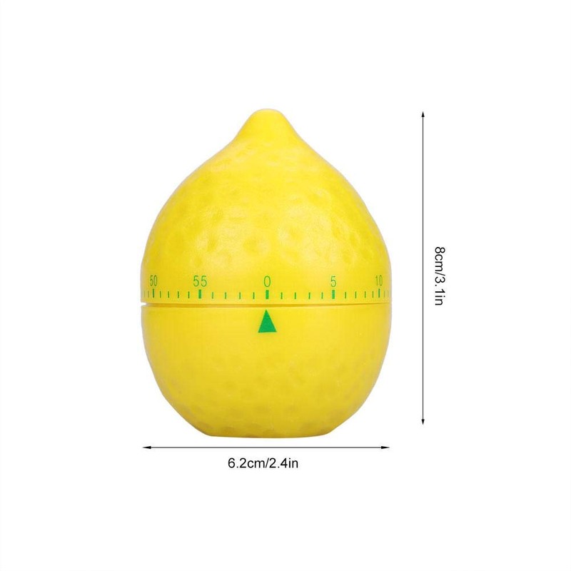 Jadeshay Kitchen Timer, Lemon Shape Mechanical Timer Manual Counters Kitchen