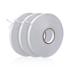Ykimok 3 Rolls 160ft Long, 0.4in Wide White PET Double Sided Tape for Scrapbooking, High-Temperature Resistant and Sturdy Adhesive for Office and Home Use