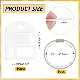 BENECREAT 30 Pcs Floss Drops, Acrylic Embroidery Floss Bobbins with 6 Pcs Stainless Steel Wire, Sewing Thread Winding Boards for Embroidery Floss Organization and Sewing Crafts