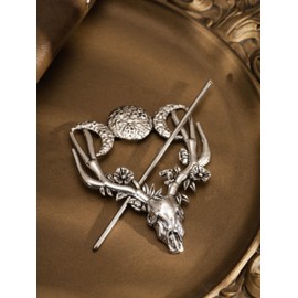 HAQUIL Gothic Buffalo Moon Witchy Hairpin Triple Moon Wicca Hair Accessories, Moon Hair Stick Thin Long Hair Clip, Jewelry for Men Women