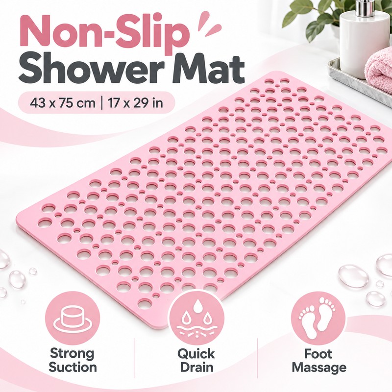 Non-Slip Shower Mat for Bathtubs and Bathrooms – 43 x