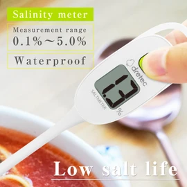 dretec Salt Concentration Meter, Waterproof (IPX7), Completely Washable, Measures 0.1% Units, Up to 5%, Large Screen, Easy to See Letters, Salt Meter, Salt Reducer, Aquarium, Salt Reduction Goods