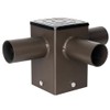 90-Degree Horizontal Tenon Adaptor for 4-inch Square Pole,3-Arm Light Fixture
