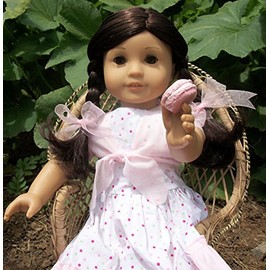 Pink Macarons Set of 4 with Tray for 14 inch and 18 Inch Dolls American Girl, Journey Girls, Our Generation, Madame Alexander, Wellie Wishers, Hearts for Hearts, Glitter Girls Doll Food