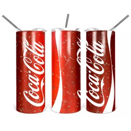 Unbranded Coca-Cola Sparkling Multicolor 20oz Insulated Tumbler Box Lid Clear Straw New