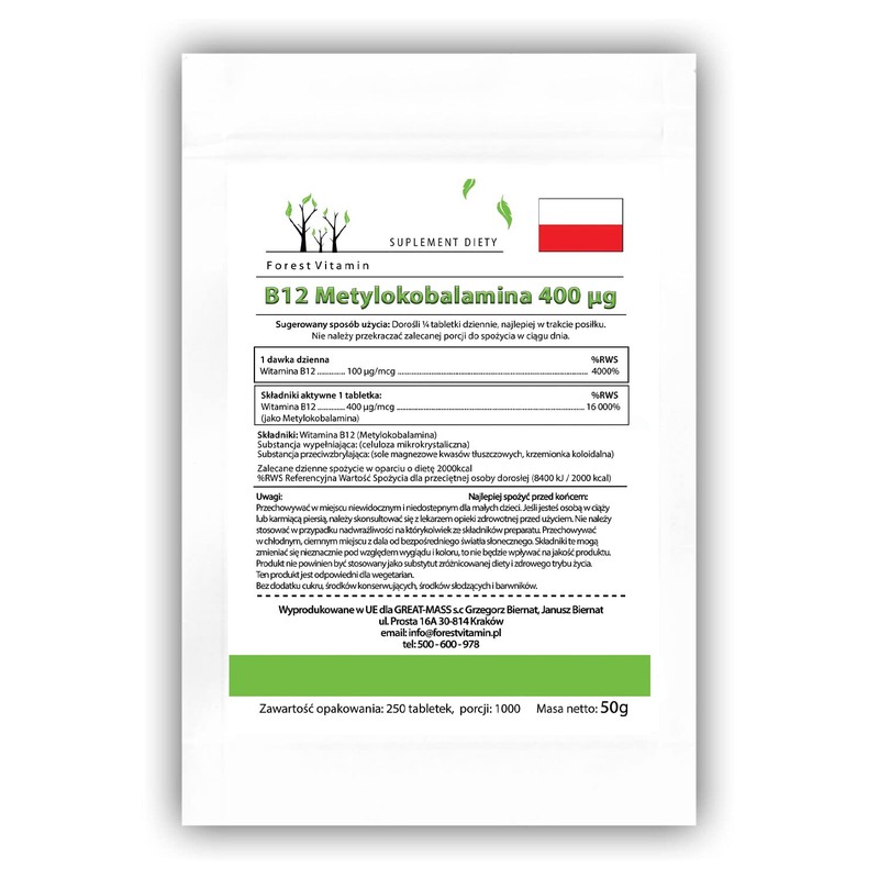 B12 - Forest Vitamin - Vitamin B12 (Methylcobalamin) 400 μg