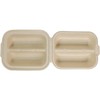 World Centric 2-Compartment Clamshell Taco Container, TO-SC-T2, Compostable Fiber, 8"