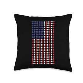 American Flag US Patriot Tennis Ball Cool Sports Lover Gifts Throw Pillow