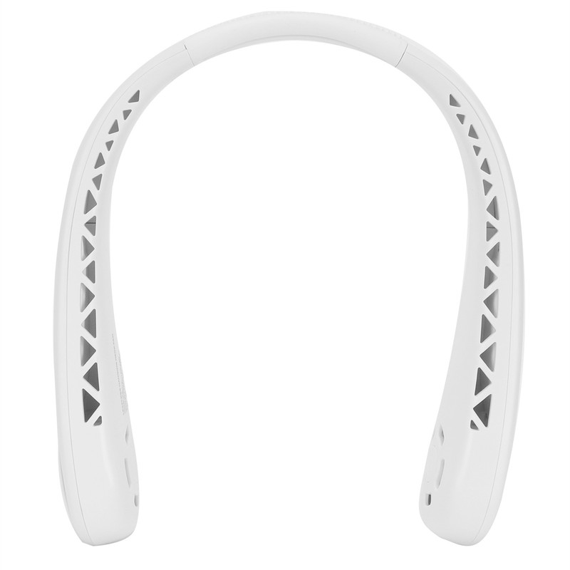 White Adjustable Hanging Neck Electric Fan Bladeless Portable USB Charging