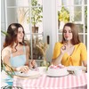 SietDESEO 2 Pack Pink Gingham Tablecloth Round 84 x 84
