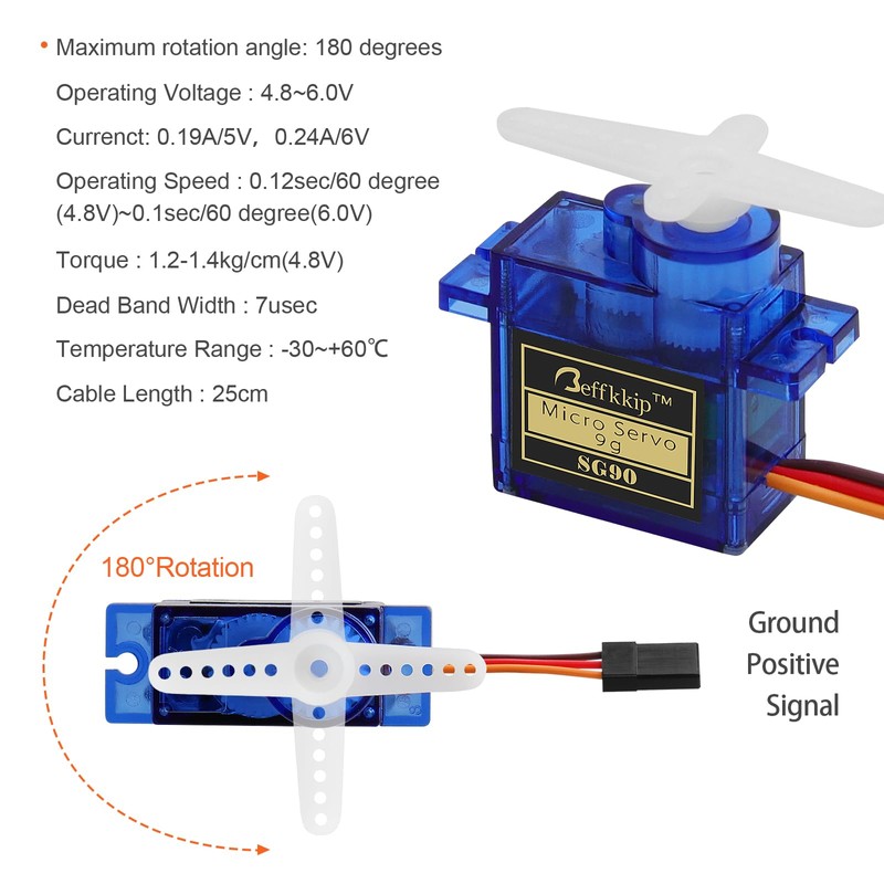 10Pcs SG90 9g Micro Servos for RC Robot Helicopter Airplane