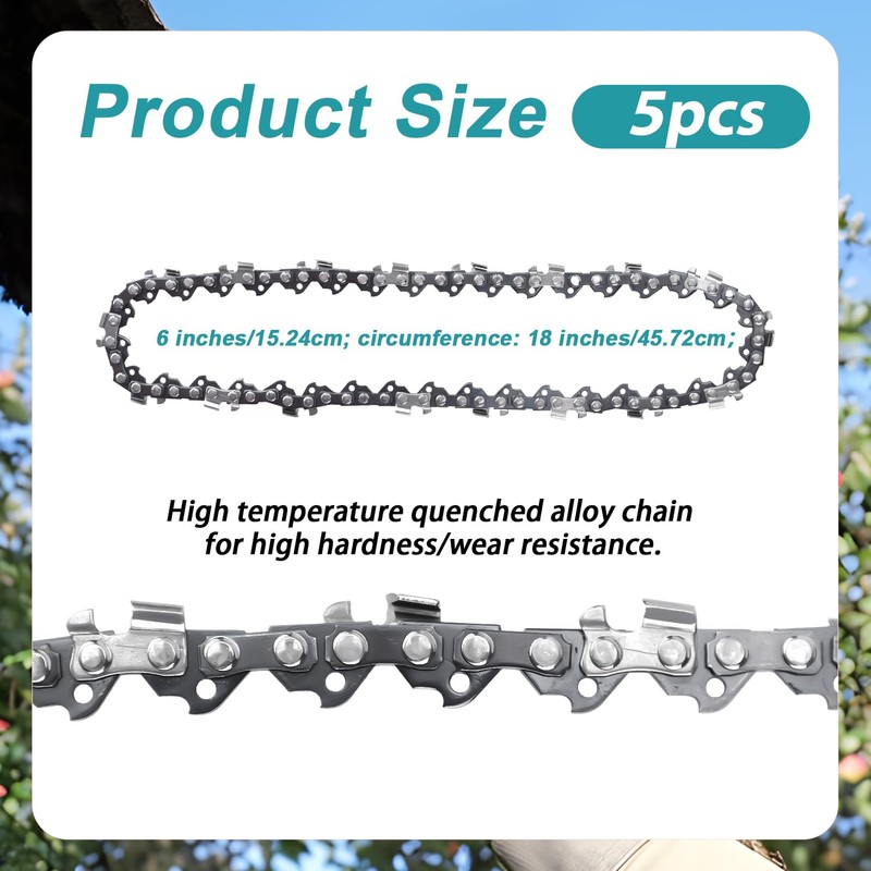 5pcs 6 Inch Mini Chainsaw Chain, Small Chainsaw Chain Replacement