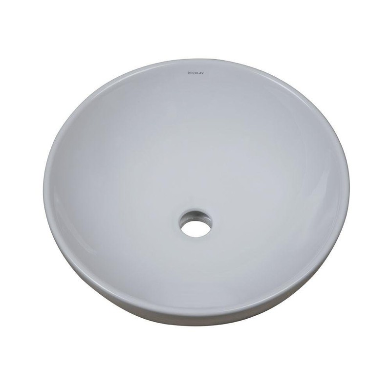 DECOLAV 1441-CWH Aila Classically Redefined Above-Counter Vitreous China Bathroom Sink,