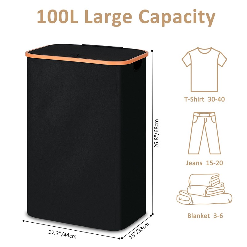 Vincona Slim Laundry Basket with Lid, Narrow Dirty Clothes Hampers