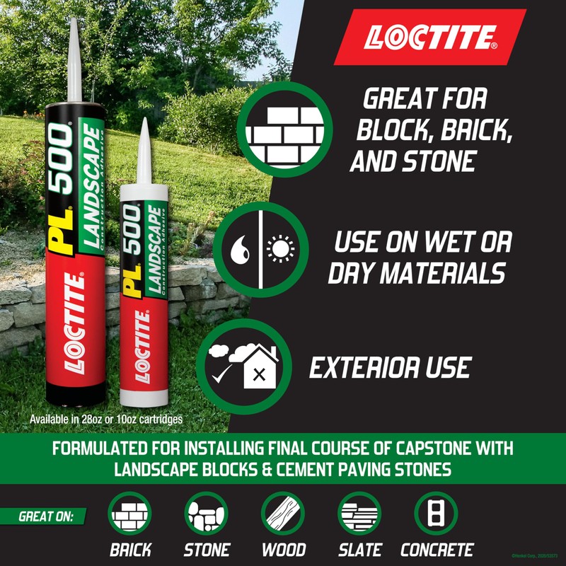 Loctite PL 500 Landscape Block & Stone Construction Adhesive, 10