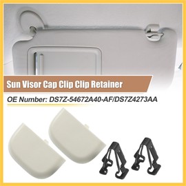 REPAIROCK 2 Set Beige Iron Sun Visor Cap Clip Clip Retainer No.DS7Z-54672A40-AF/DS7Z4273AA/DS7Z-9904132-A for Ford Fusion 2013-2016 for Lincoln MKZ 2013-2016 Auto Replacement Parts