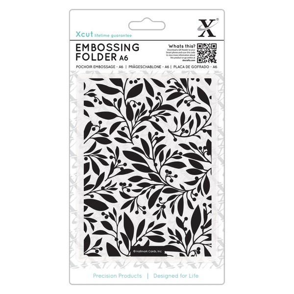 Xcut Festive Florals Embossing Folder, Multi-Colour, One Size