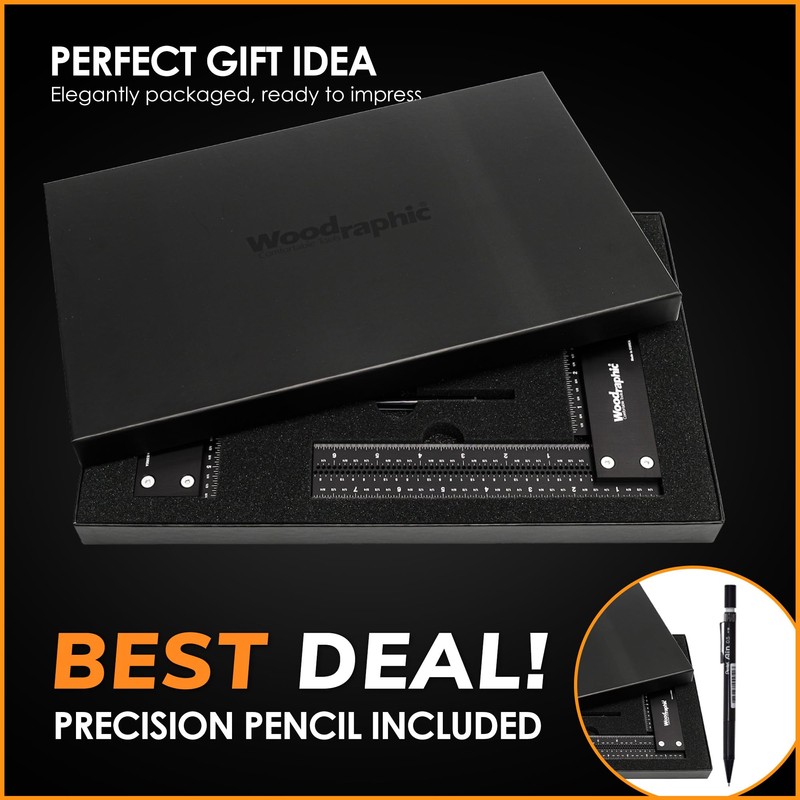 Woodraphic Upgraded Precision Square – 8 Inch 90° Layout Tool