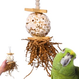 Bonka Bird Toys Sola Star Natural Small Medium Chew Bird Toy Conures African Greys Parakeets and Similar (2846 Natural)