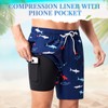 AutoWT Mens Swim Trunks with Compression Liner, 2 in 1